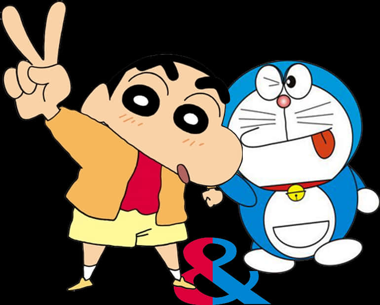 Download Shinchanand Doraemon Friends Pose | Wallpapers.com