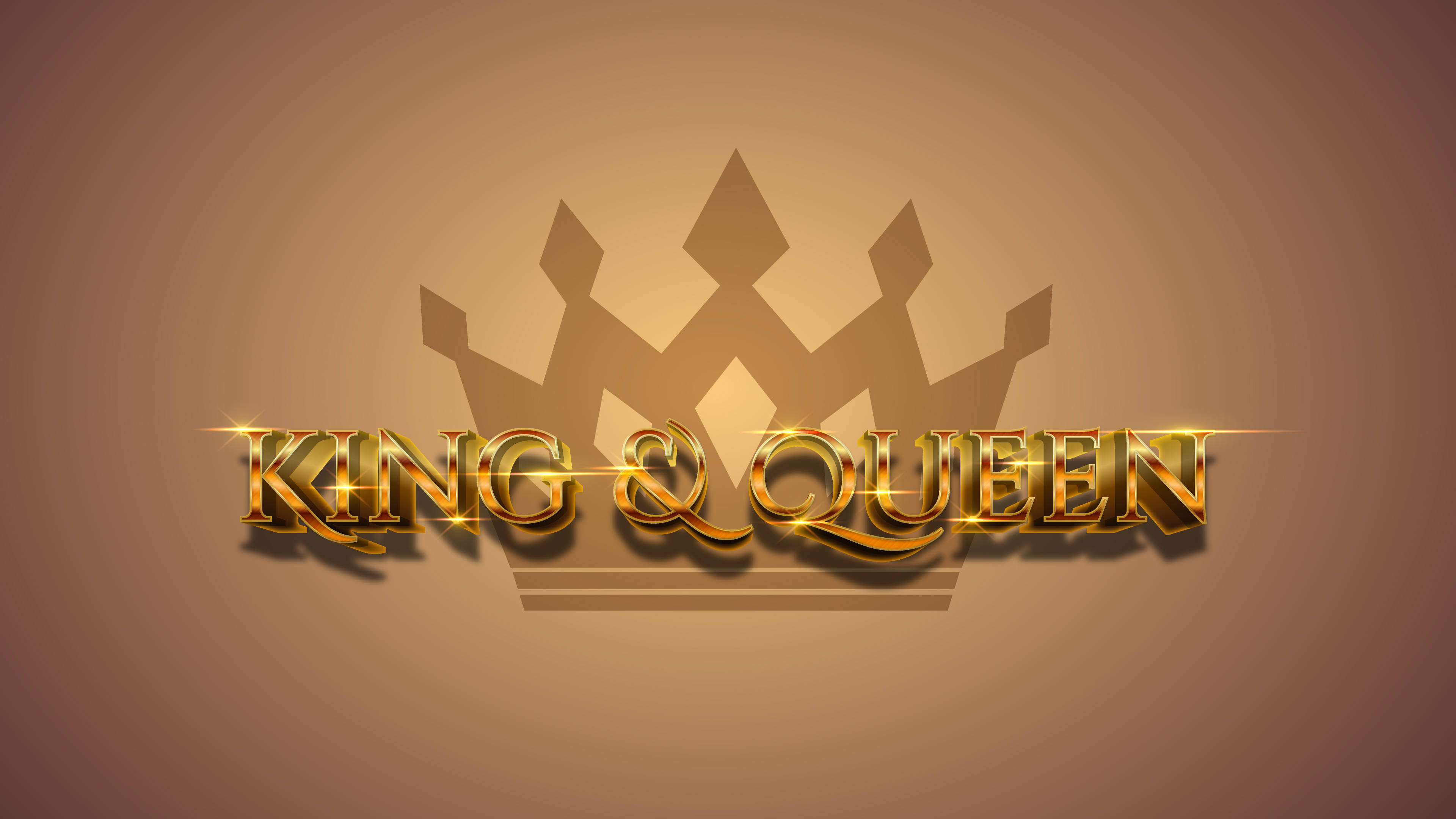 Shining Gold King And Queen Wallpaper
