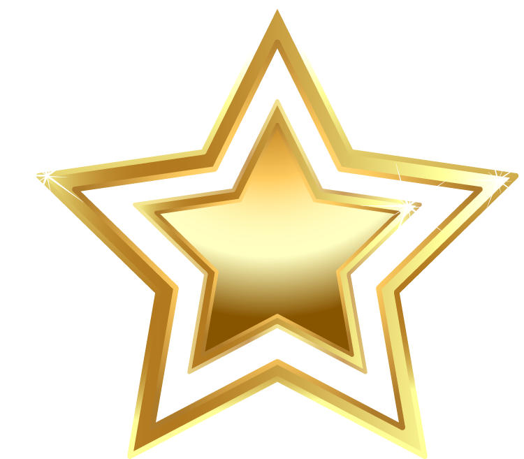 Shining Golden Star Graphic PNG