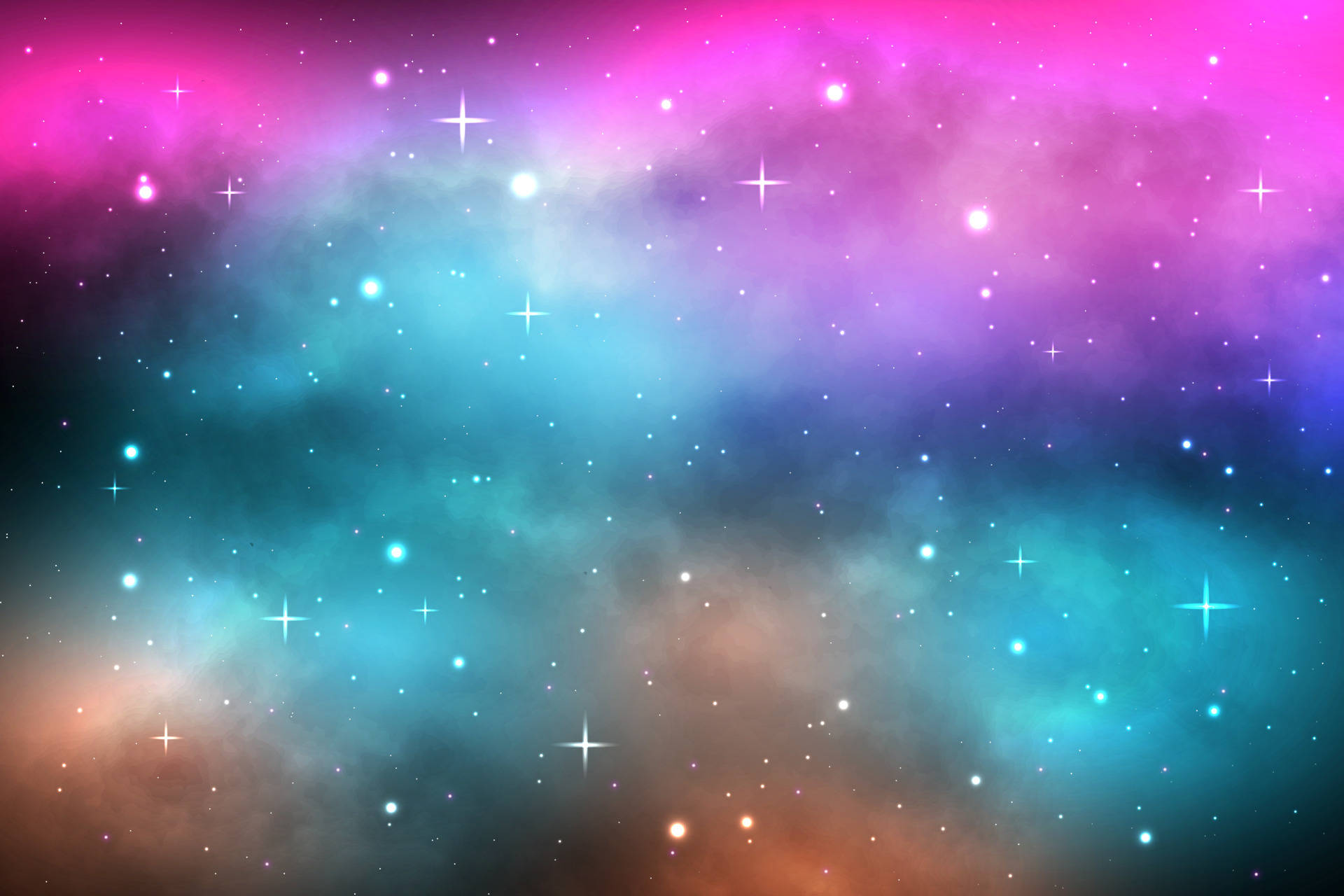 Shining Stars In A Colorful Galaxy Wallpaper