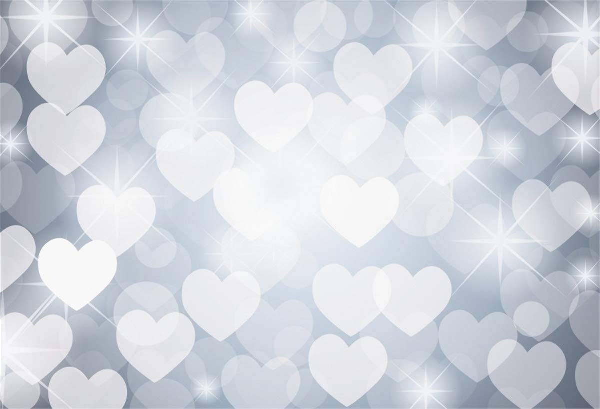 Shining White Hearts Wallpaper