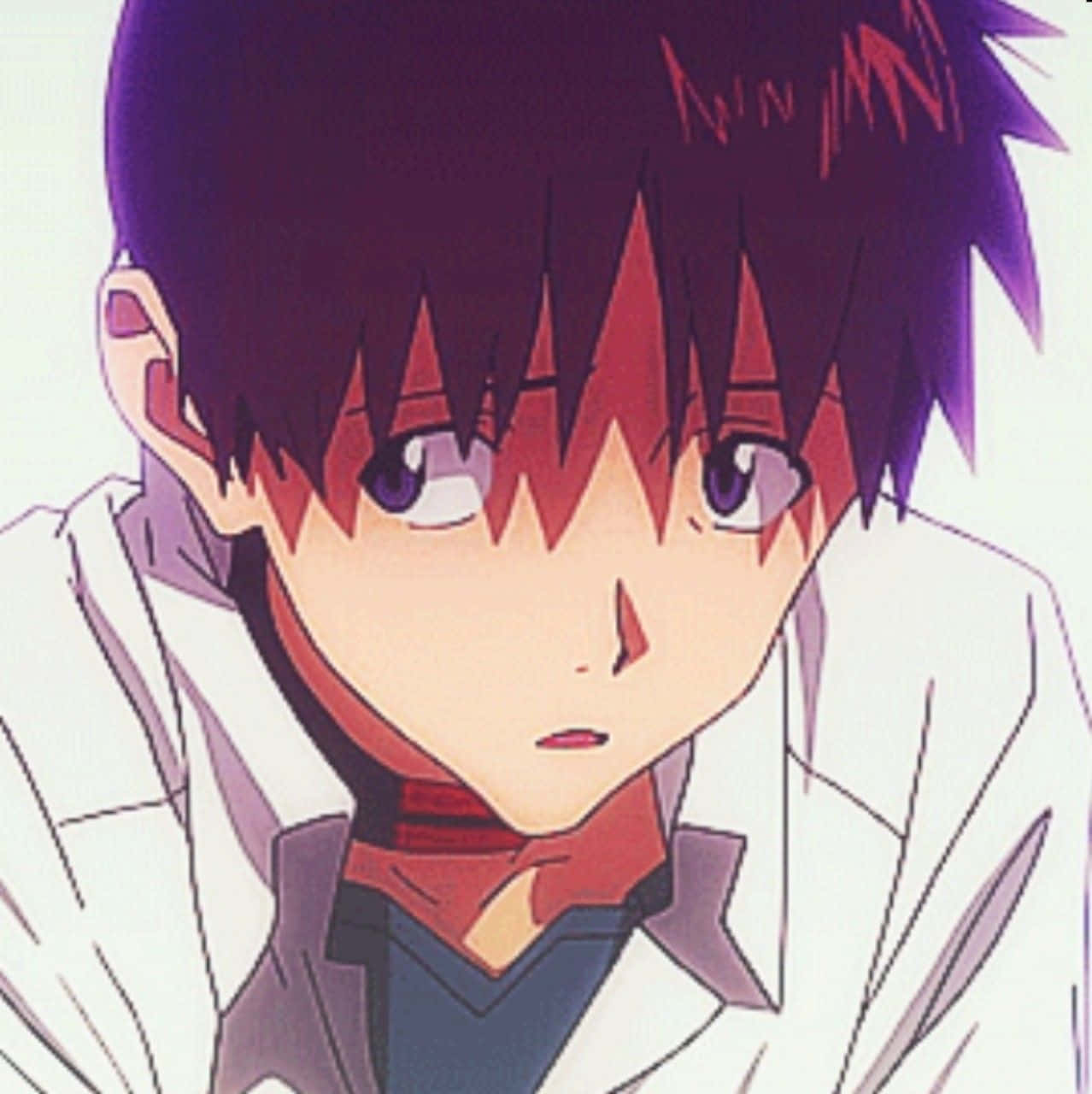 Shinji Ikari contemplating inside the Evangelion cockpit Wallpaper