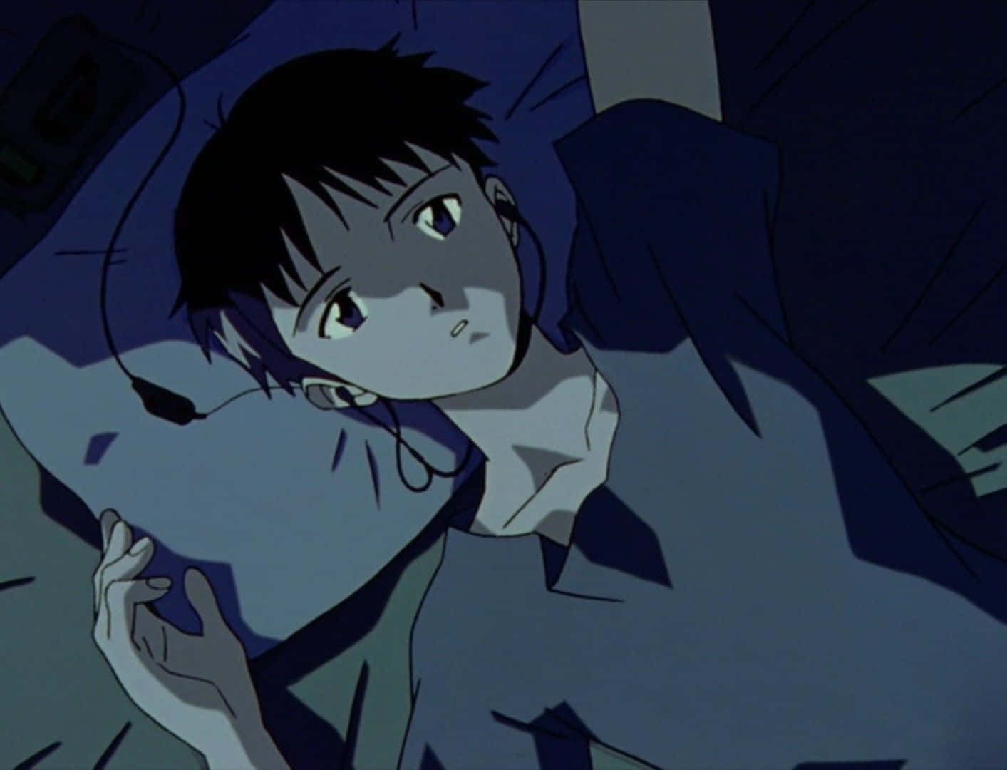 Shinji Ikari, the enigmatic pilot of Evangelion Unit 01 Wallpaper