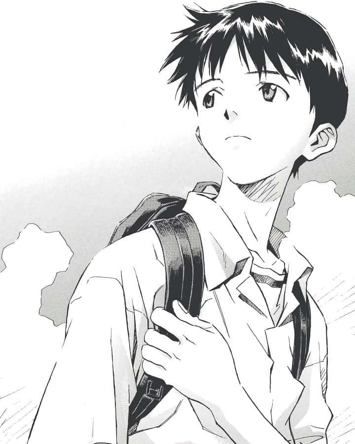 The world of Evangelion: Shinji Ikari in contemplation Wallpaper