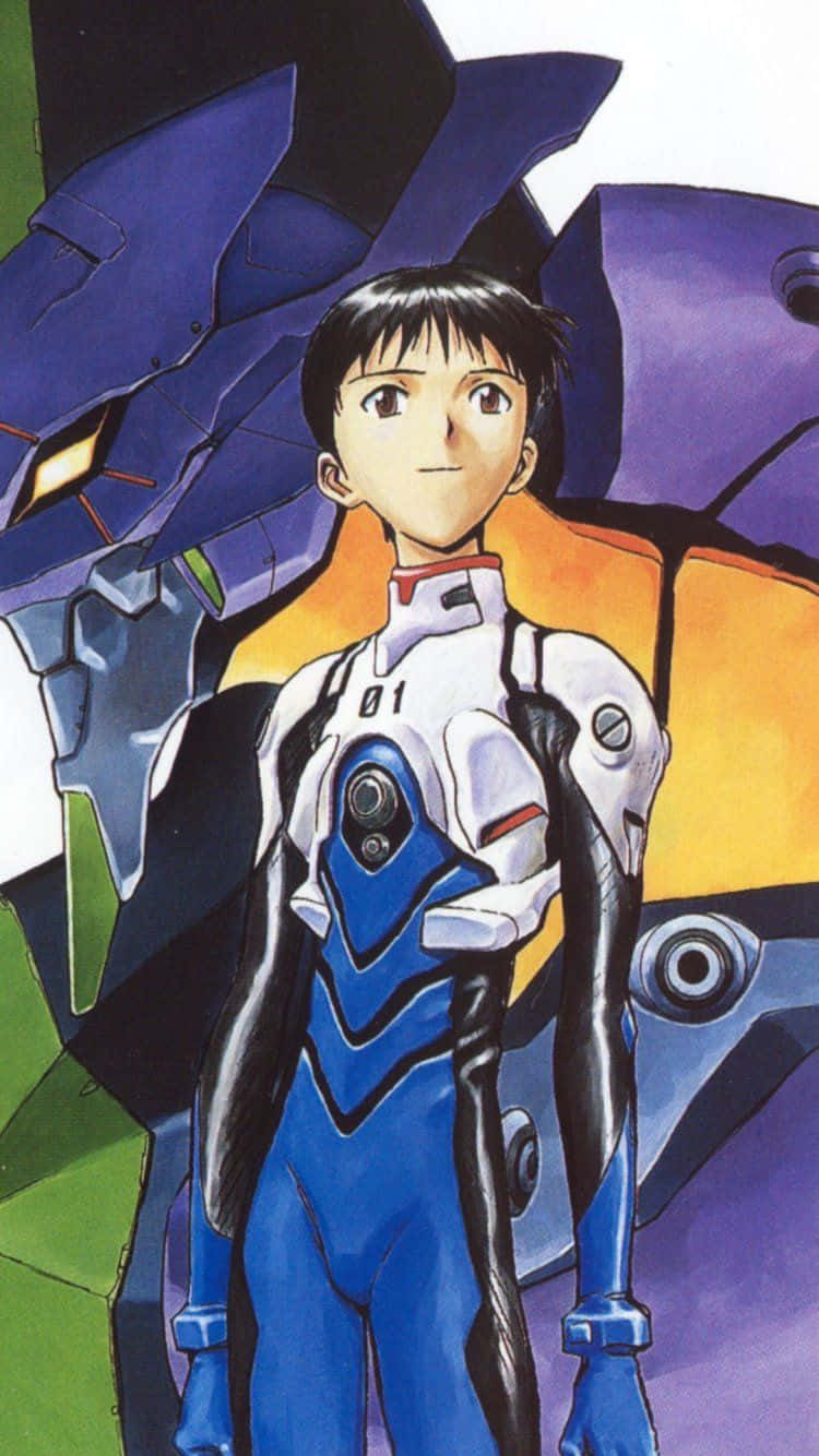 Shinji Ikari with a contemplative gaze Wallpaper