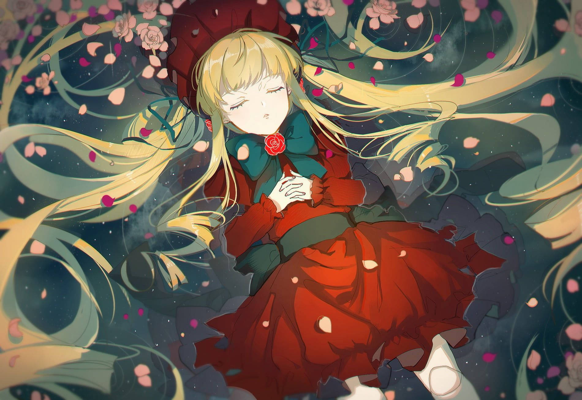 Shinku Rozen Maiden Sleeping Anime Discord PFP Fanart Wallpaper