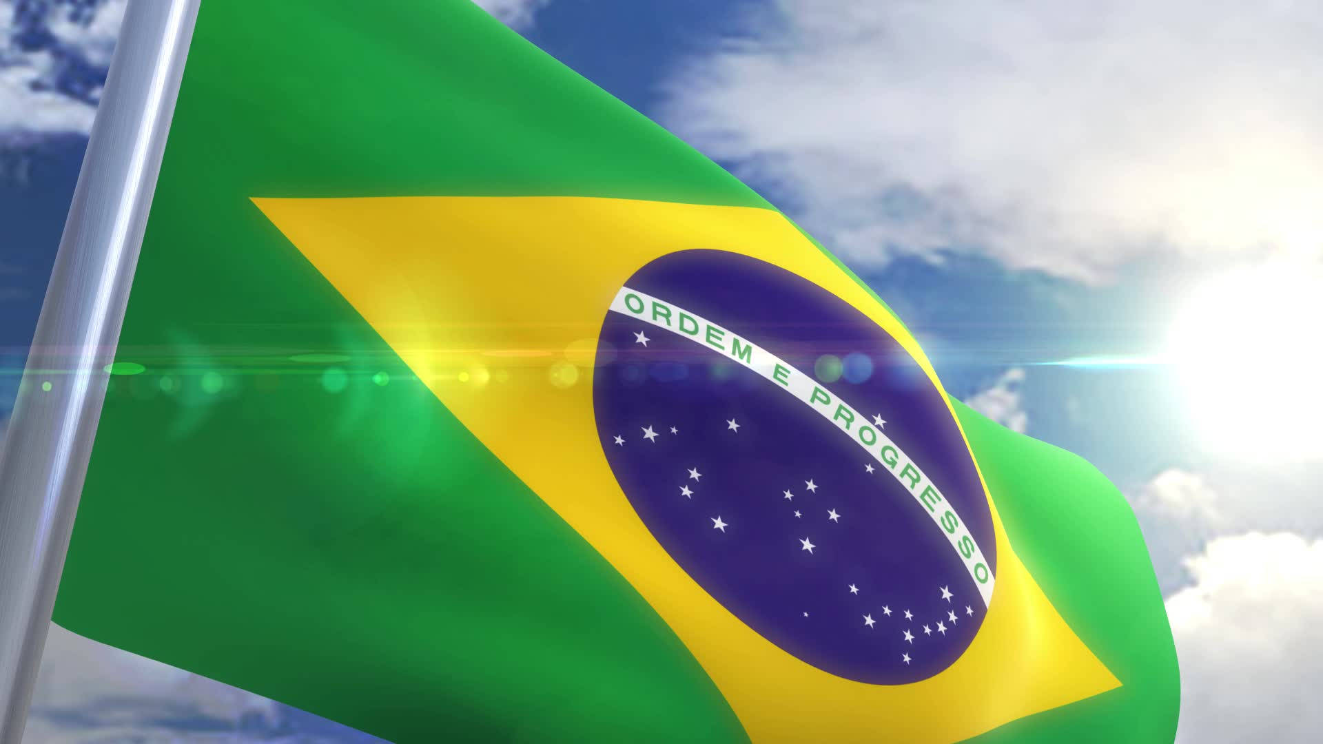 Shinning Brazil Flag View Wallpaper