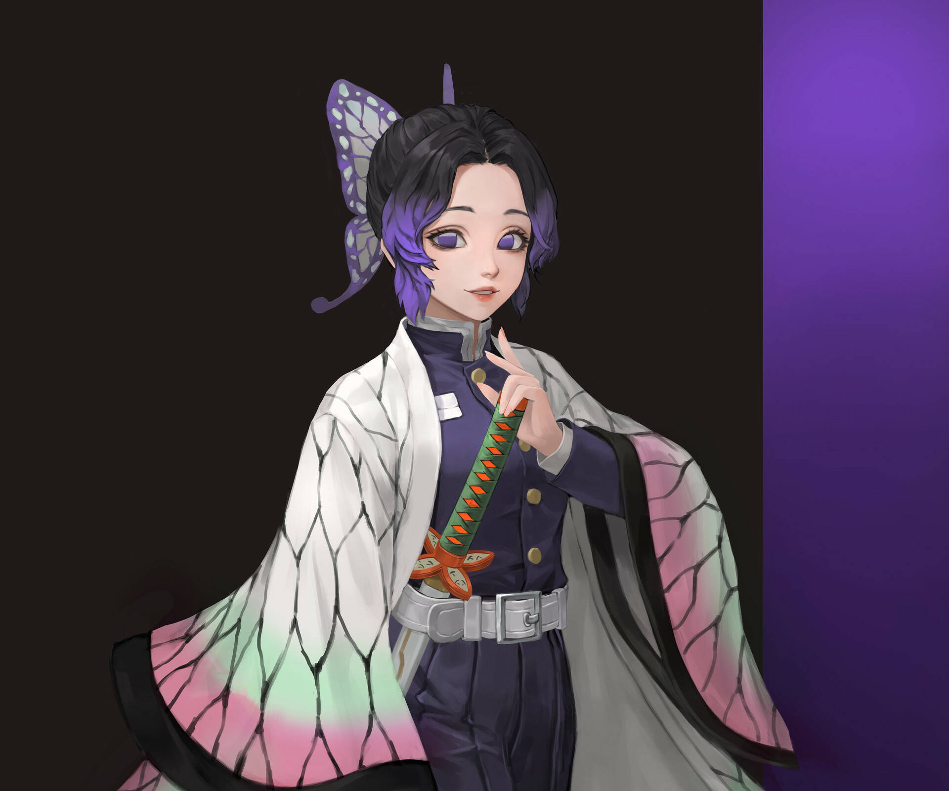 Shinobu Purple Butterfly Hashira Wallpaper