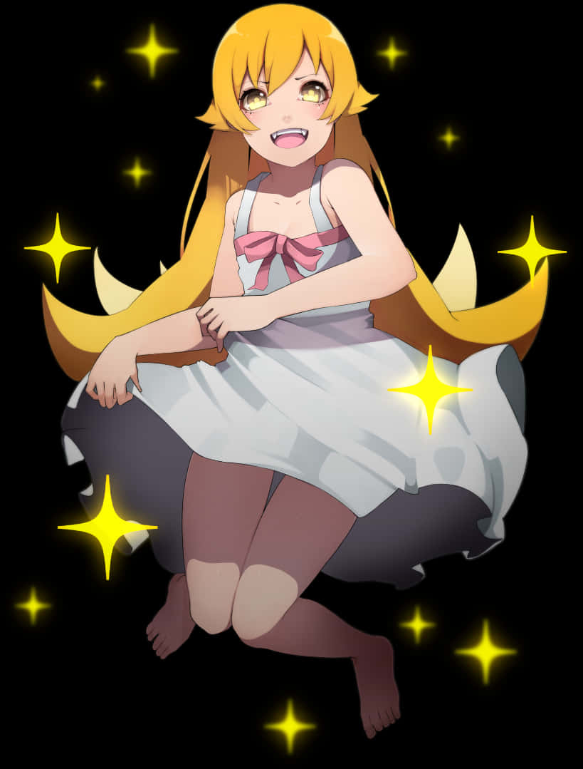 Shinobu Sparkling Smile Anime Character PNG