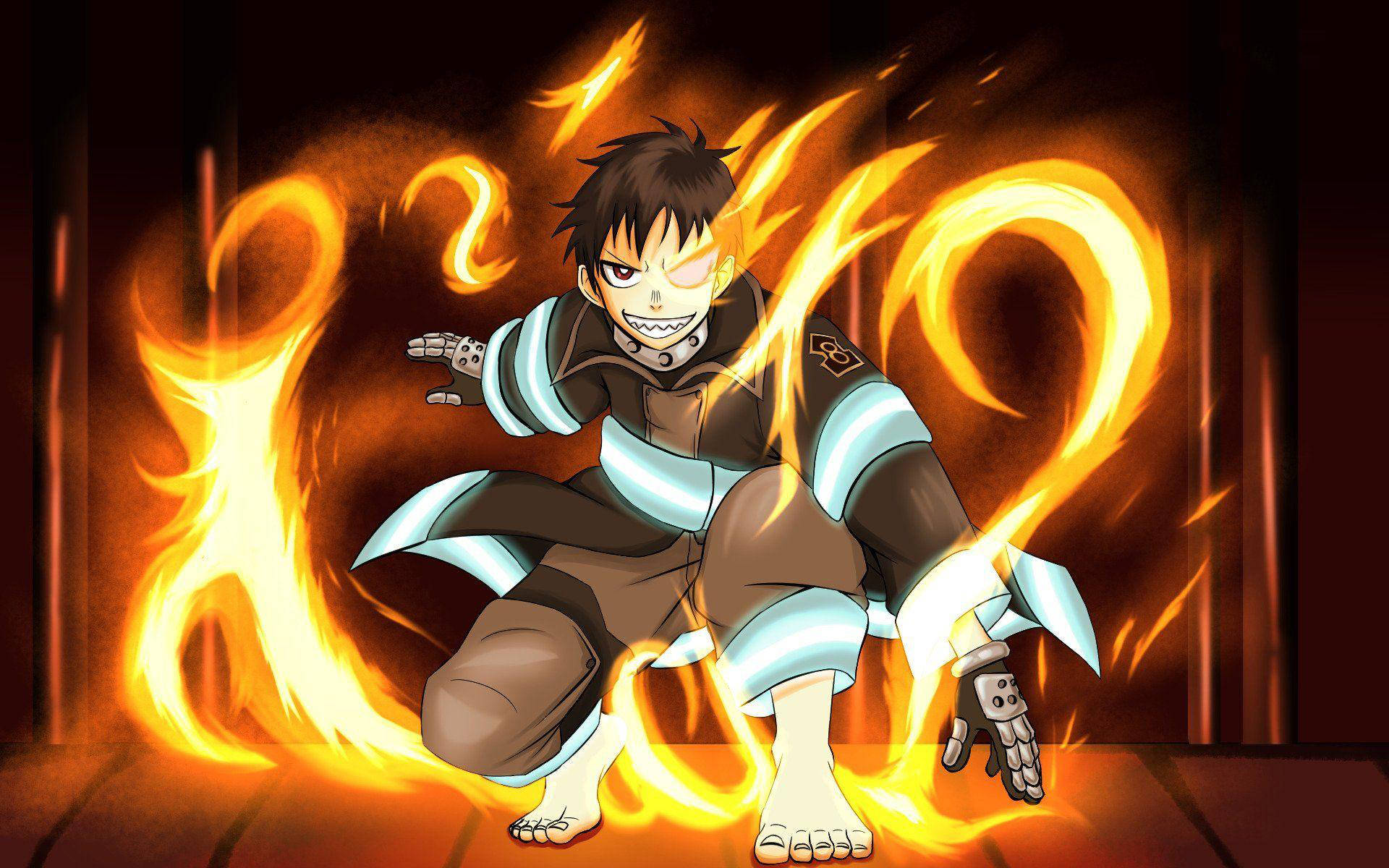 Shinra Kusakabe Fire Anime Wallpaper