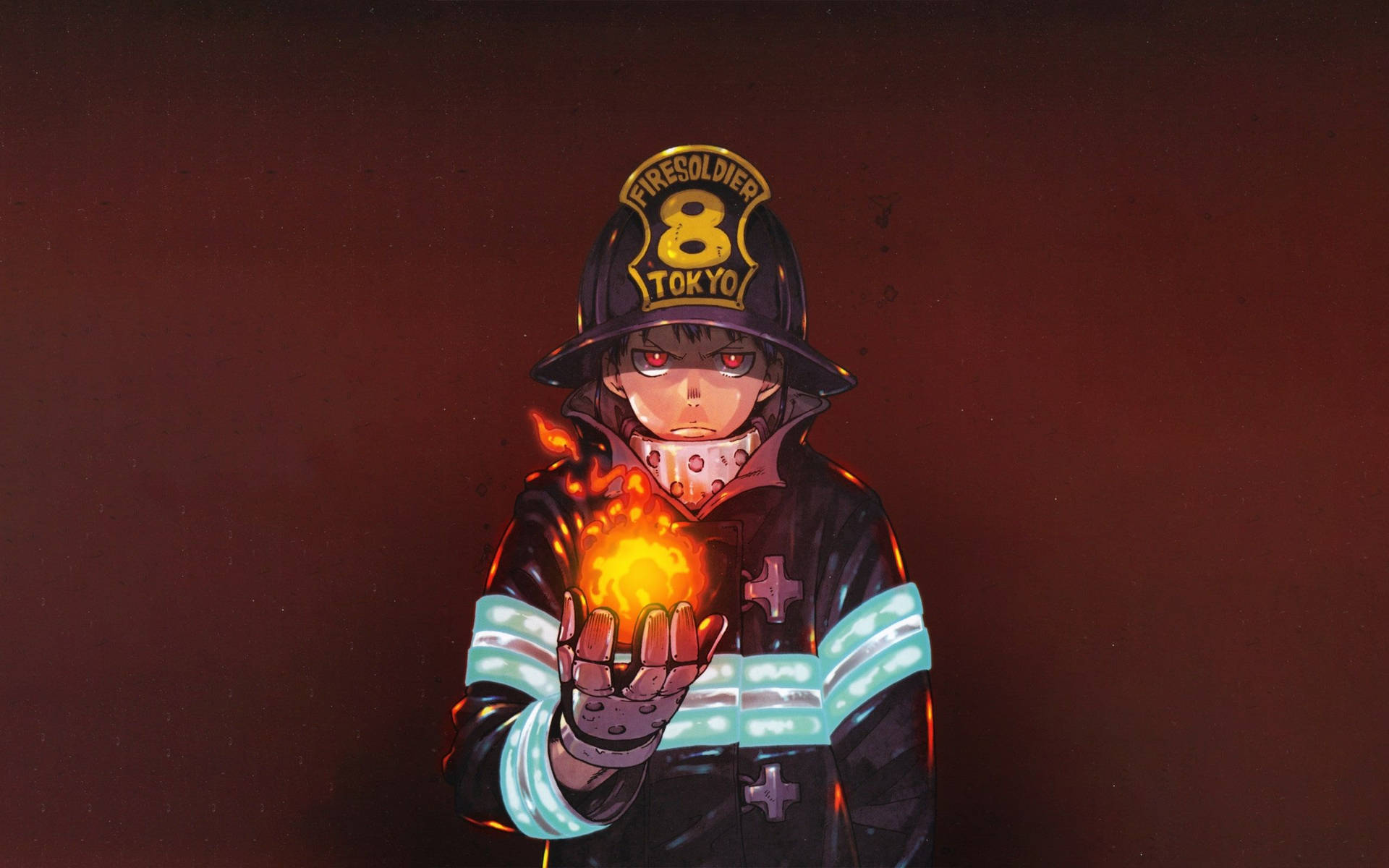 Fire Force Shinra Kusakabe On Fire With Gray Background HD Anime Wallpapers, HD Wallpapers