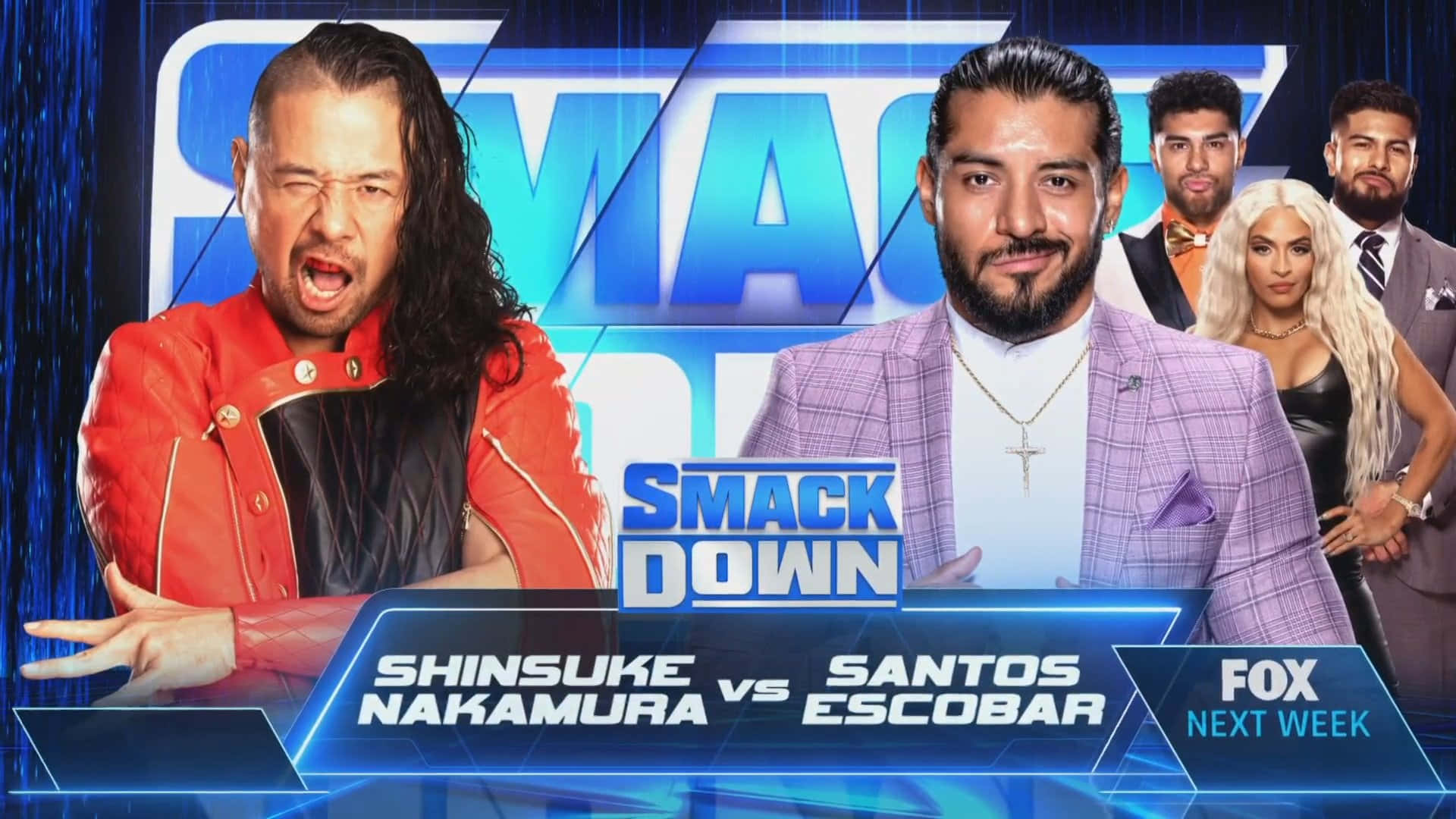 Shinsuke Nakamura Vs Santos Escobar Smackdown Tag Team Match Plakat Tapet Wallpaper