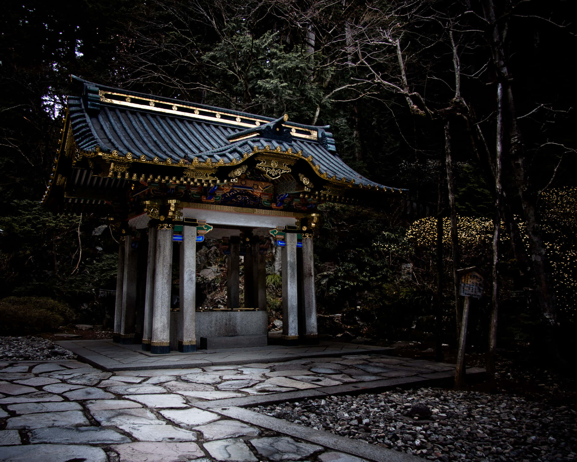Traditional Shinto Shrine at Twilight Wallpaper