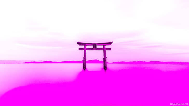 Tempeli Shinto-stil I Japan Med 4k Lofi Som Bildskärmsbakgrund. Wallpaper