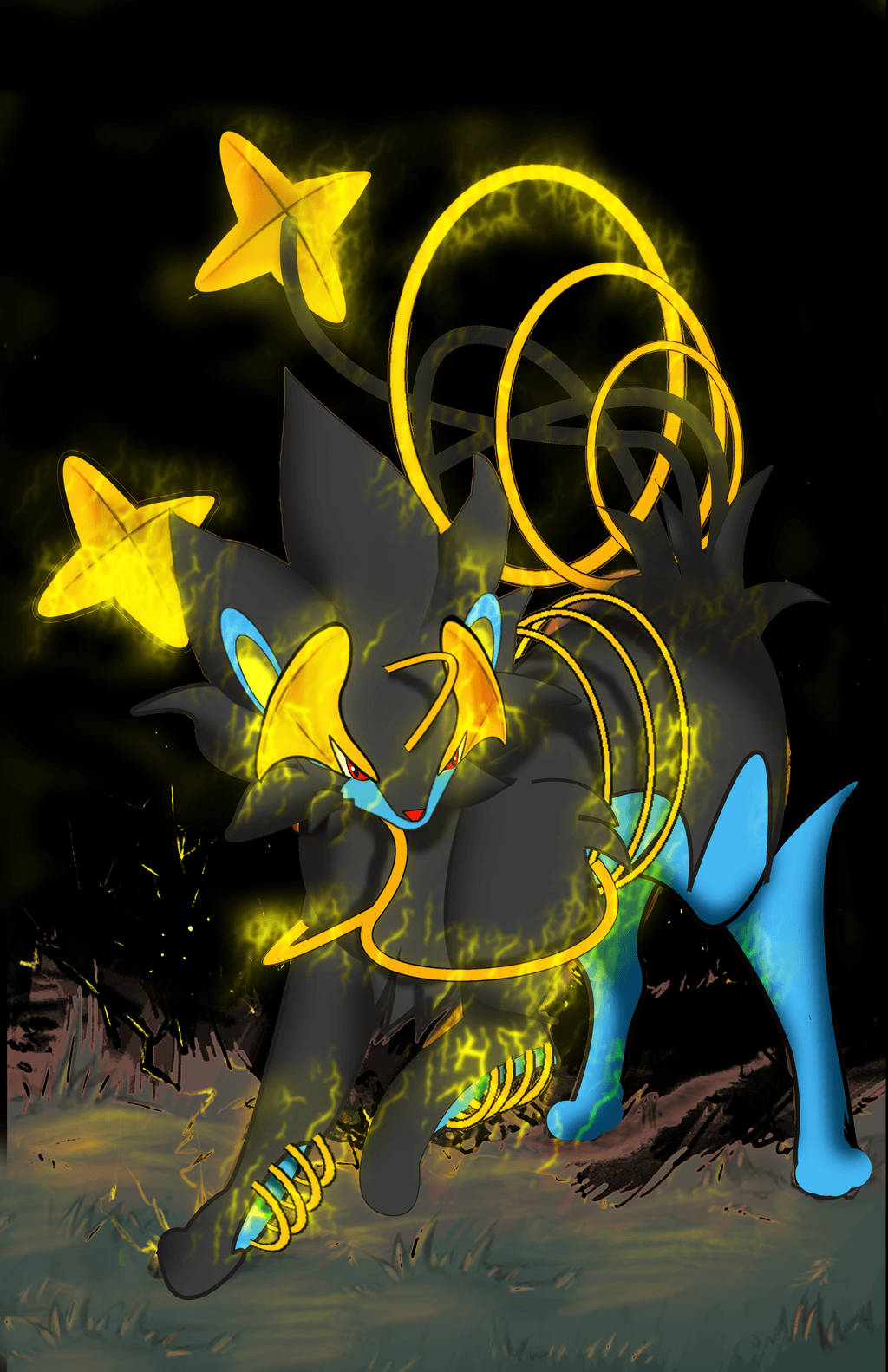 Shinx evolves into Luxray in a state of confusion. Wallpaper