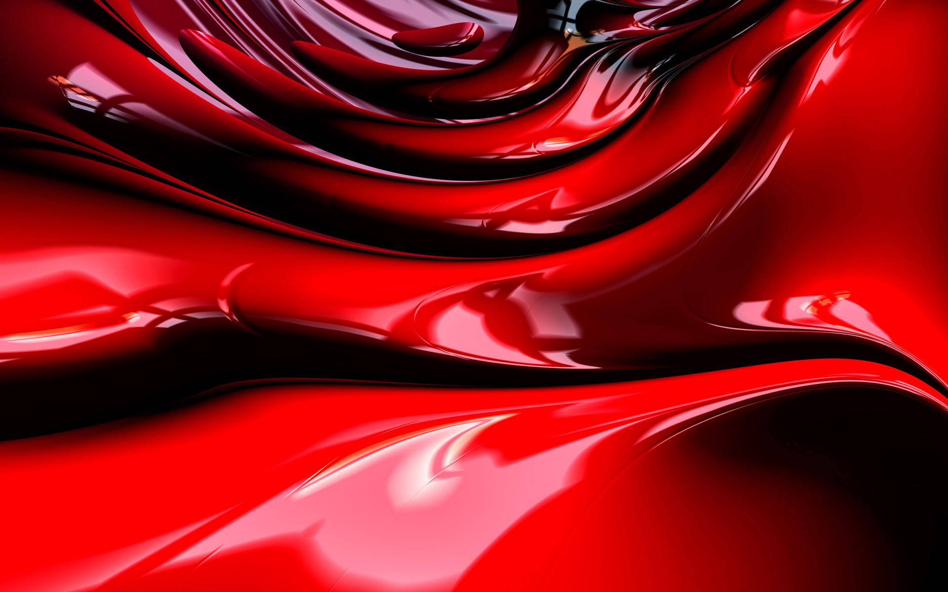 Shiny 3d Red Abstract Waves Wallpaper