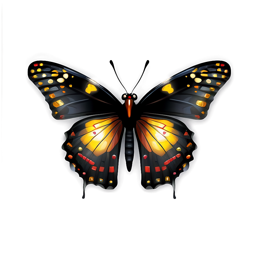 Shiny Black Butterfly Png Nsv PNG