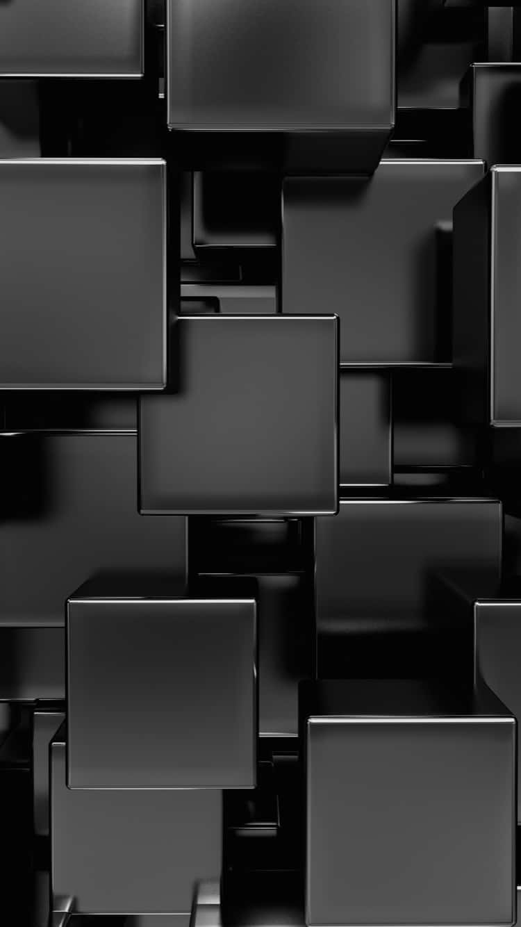 Shiny Black Cubes Wallpaper