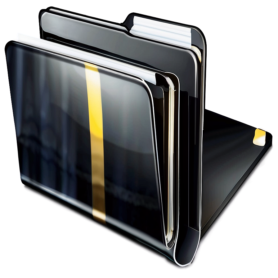 Shiny Black Folder Image Png Yui17 PNG