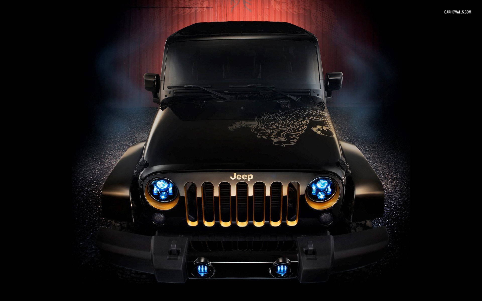 Shiny Black Jeep Background