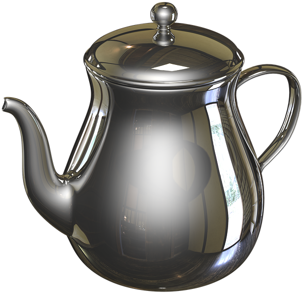 Shiny Black Teapot3 D Render PNG