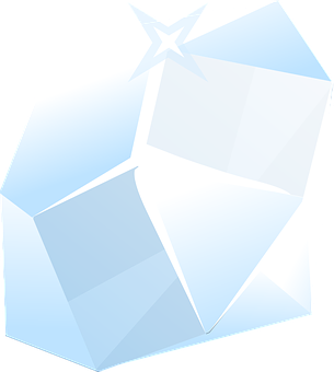 Shiny Blue Crystal Illustration PNG