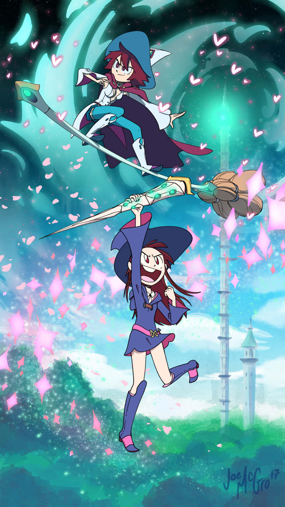 Shiny Chariot And Atsuko Little Witch Academia Wallpaper