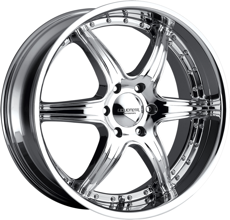 Shiny Chrome Alloy Wheel PNG