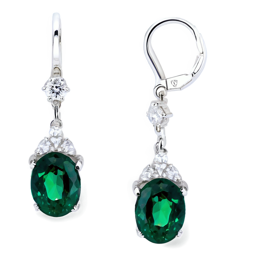 Shiny Emerald Earring Png 2 PNG