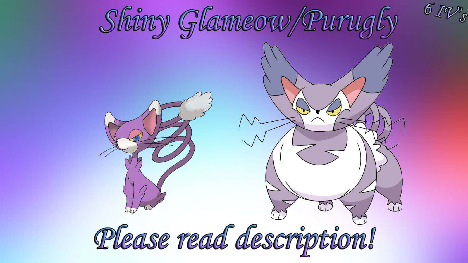 Shiny Glameow And Purugly Poster Wallpaper