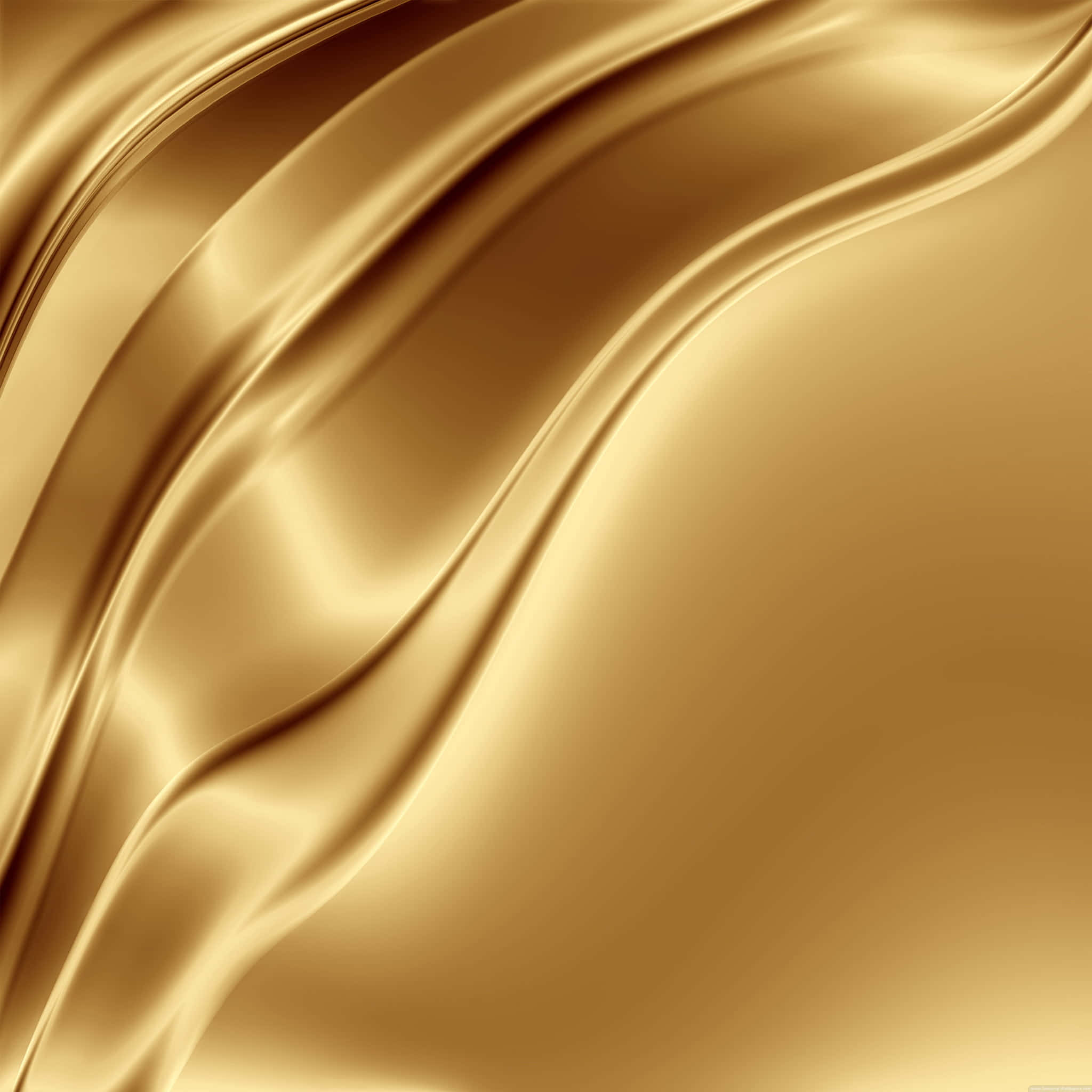 Gold Silk Background With Wavy Lines