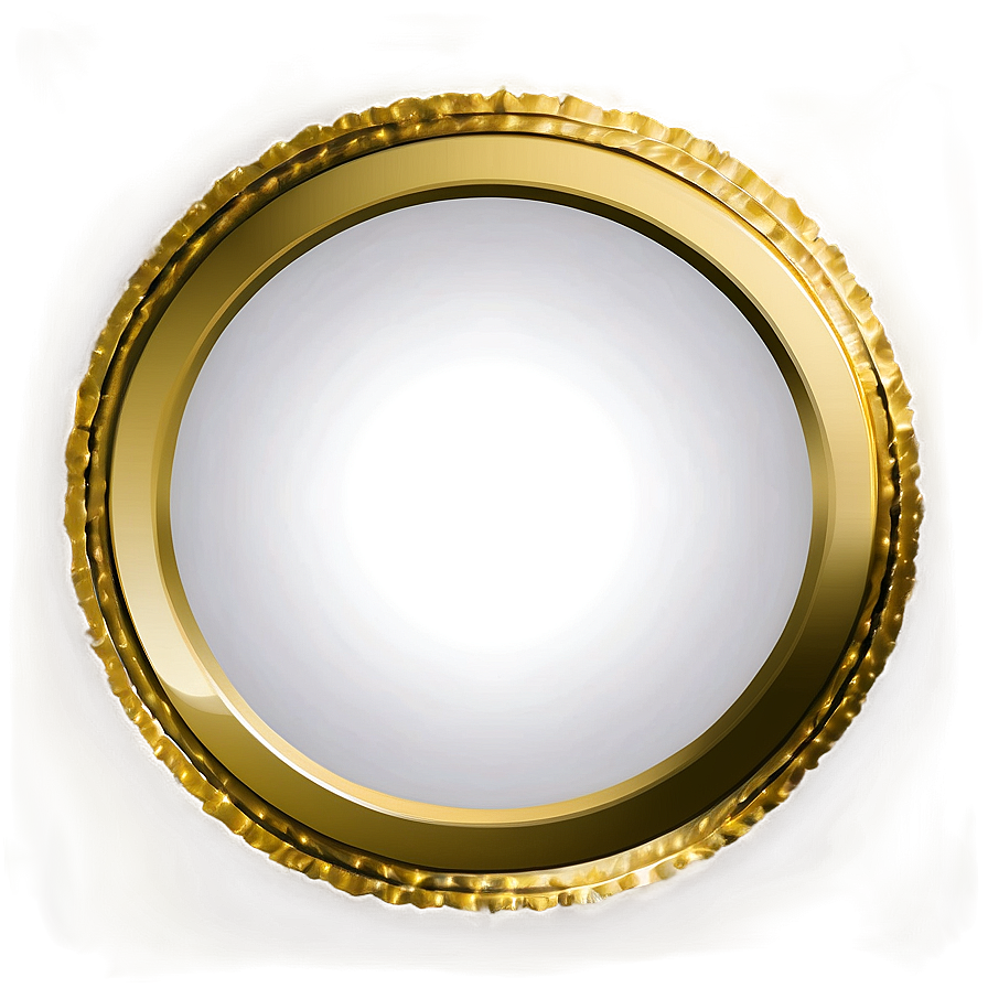 Shiny Gold Circle Frame Png 06262024 PNG