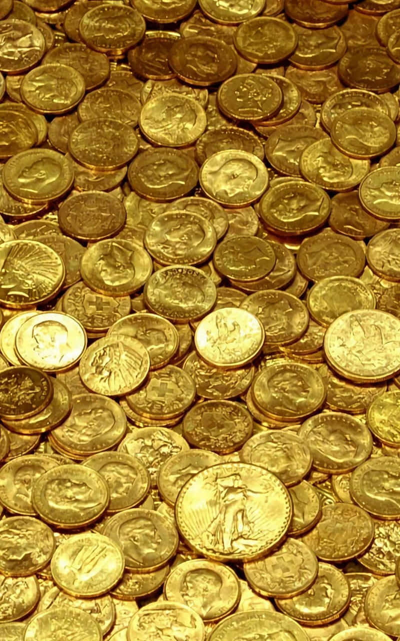 Shiny Gold Coins Wallpaper
