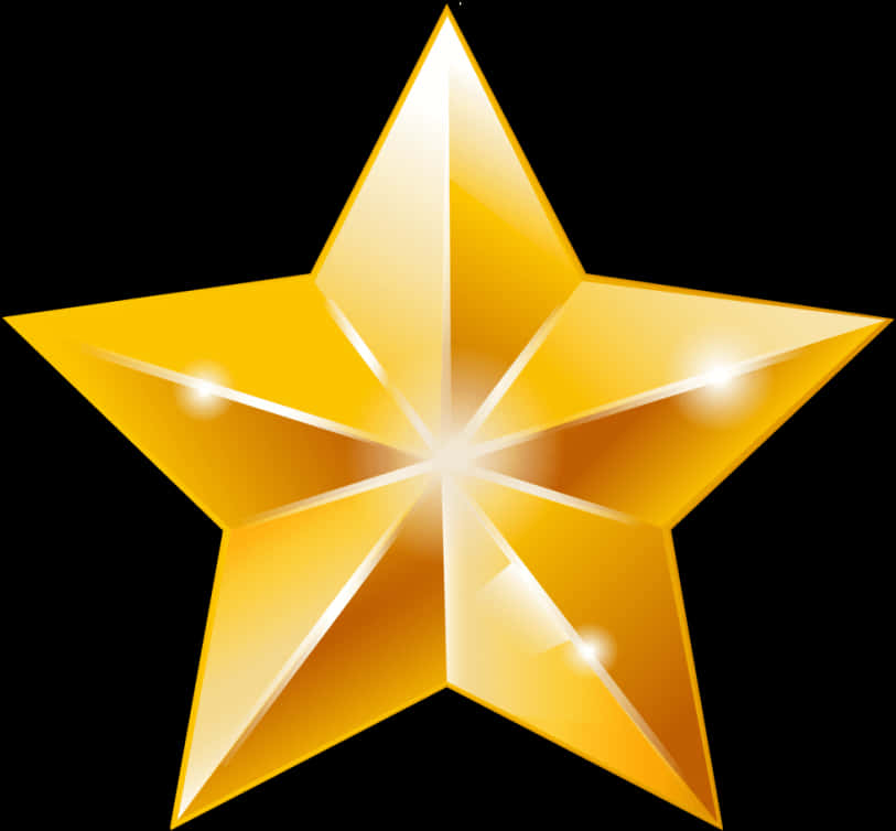 Shiny Gold Star Graphic PNG