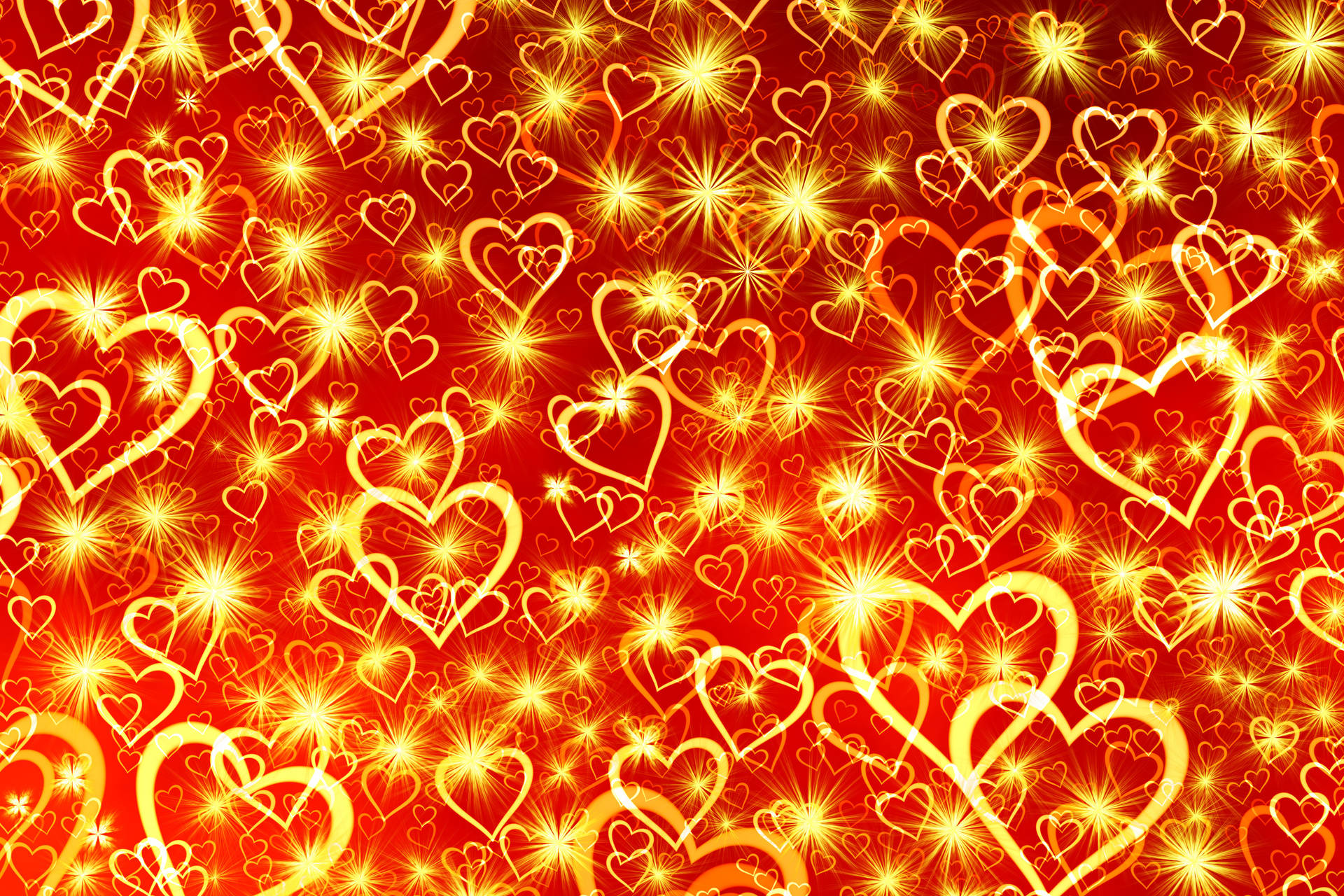 Shiny Golden Hearts Pattern