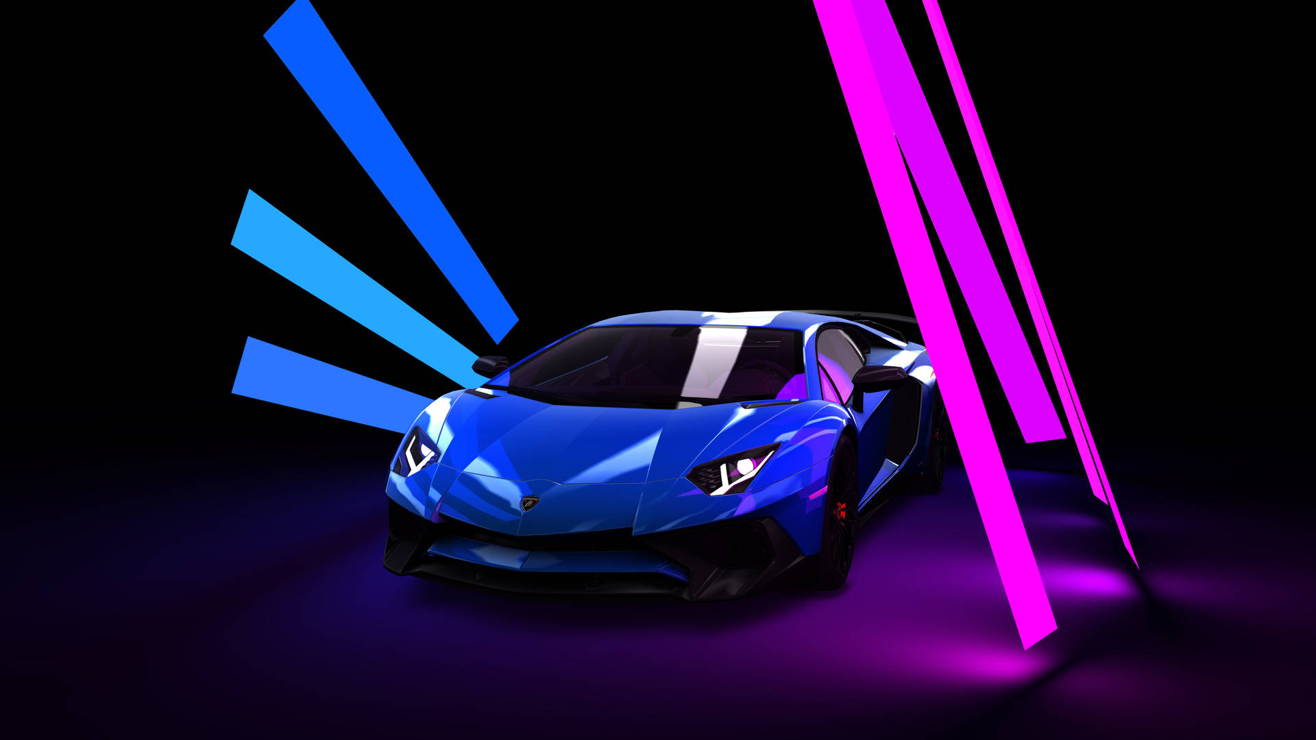 Shiny Lamborghini Blue Sports Car Wallpaper