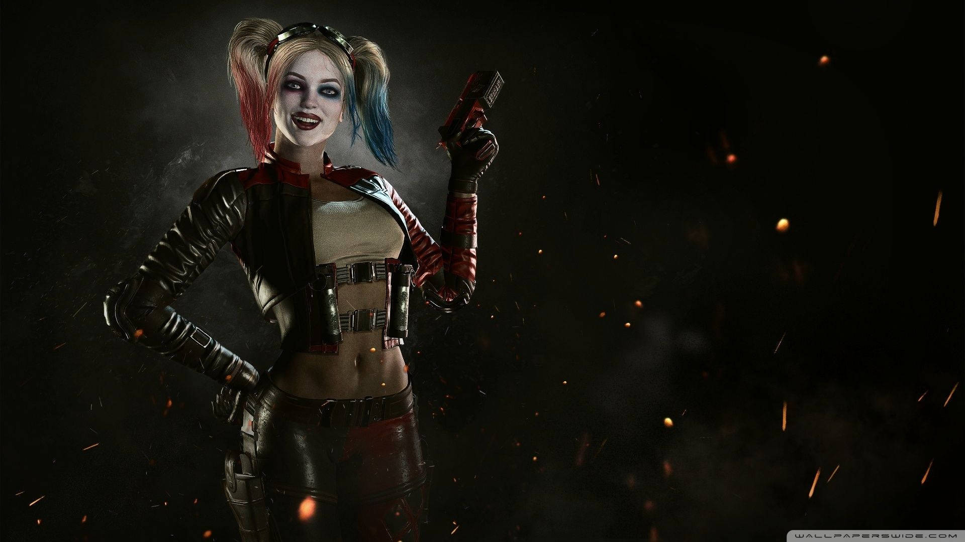 Shiny Leather Outfit Harley Quinn 4K Wallpaper