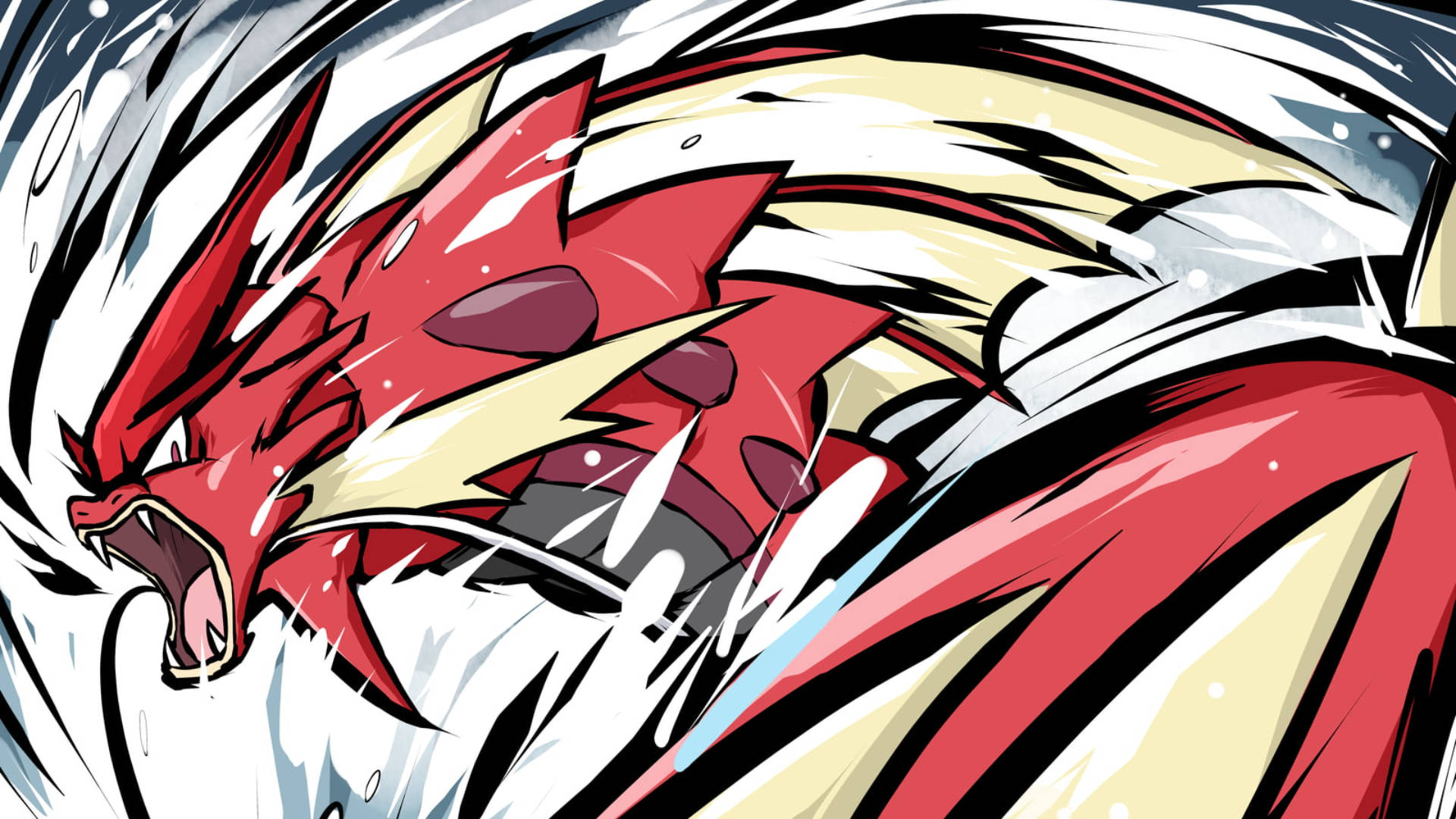 Shinymega Gyarados - El Dragón Legendario De Kanto Fondo de pantalla