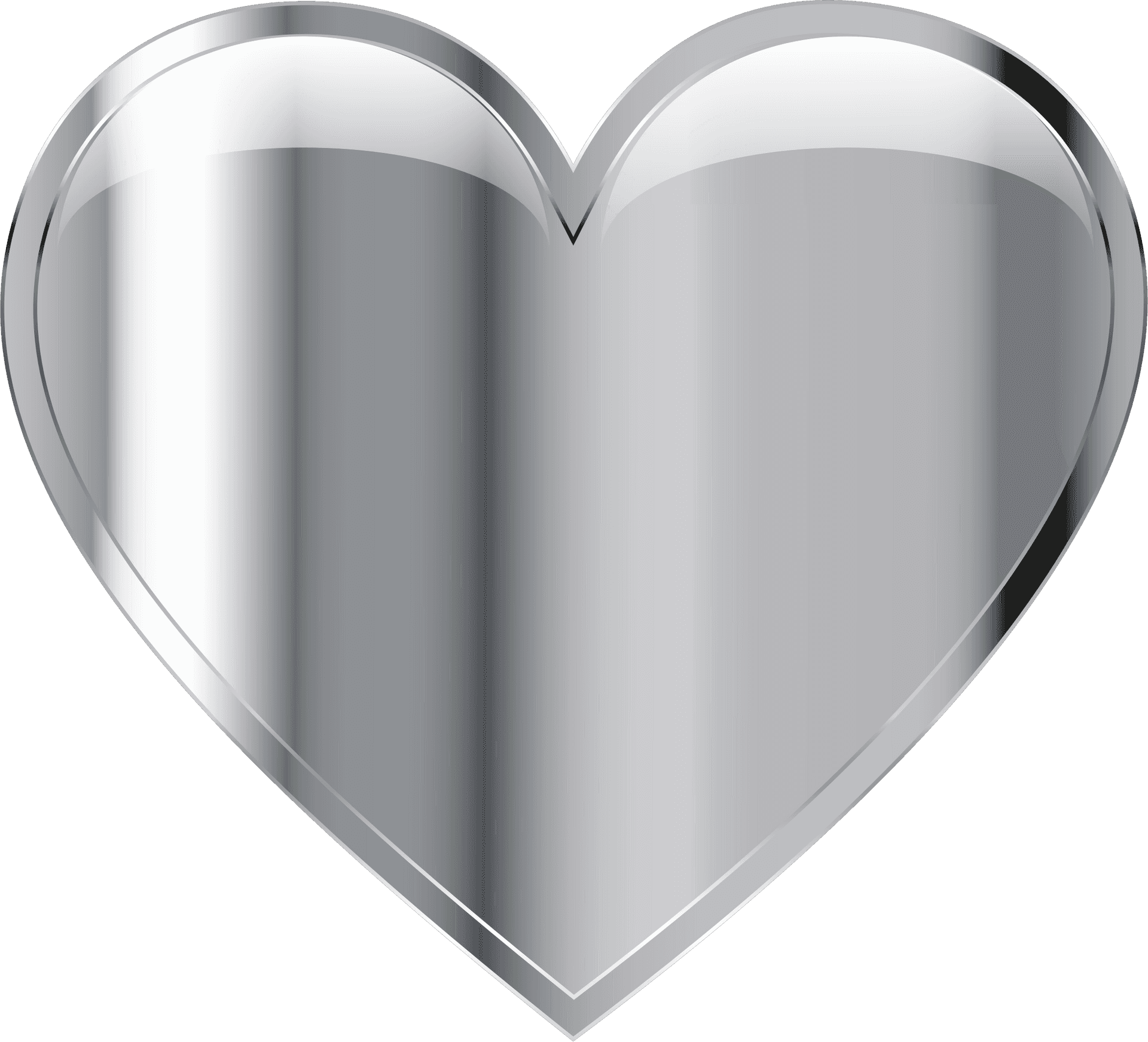 Shiny Metal Heart Graphic PNG