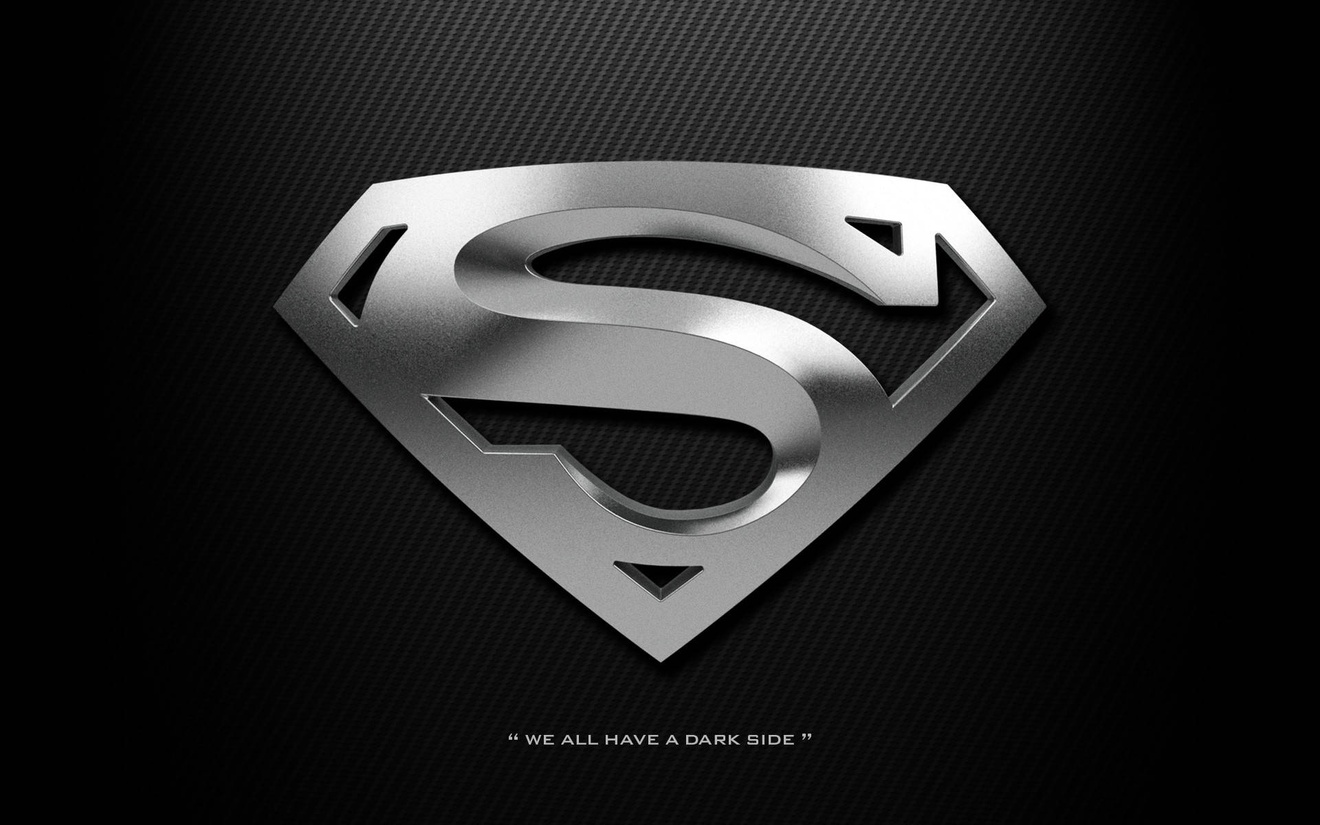 Shiny Metallic Silver Superman Logo Wallpaper