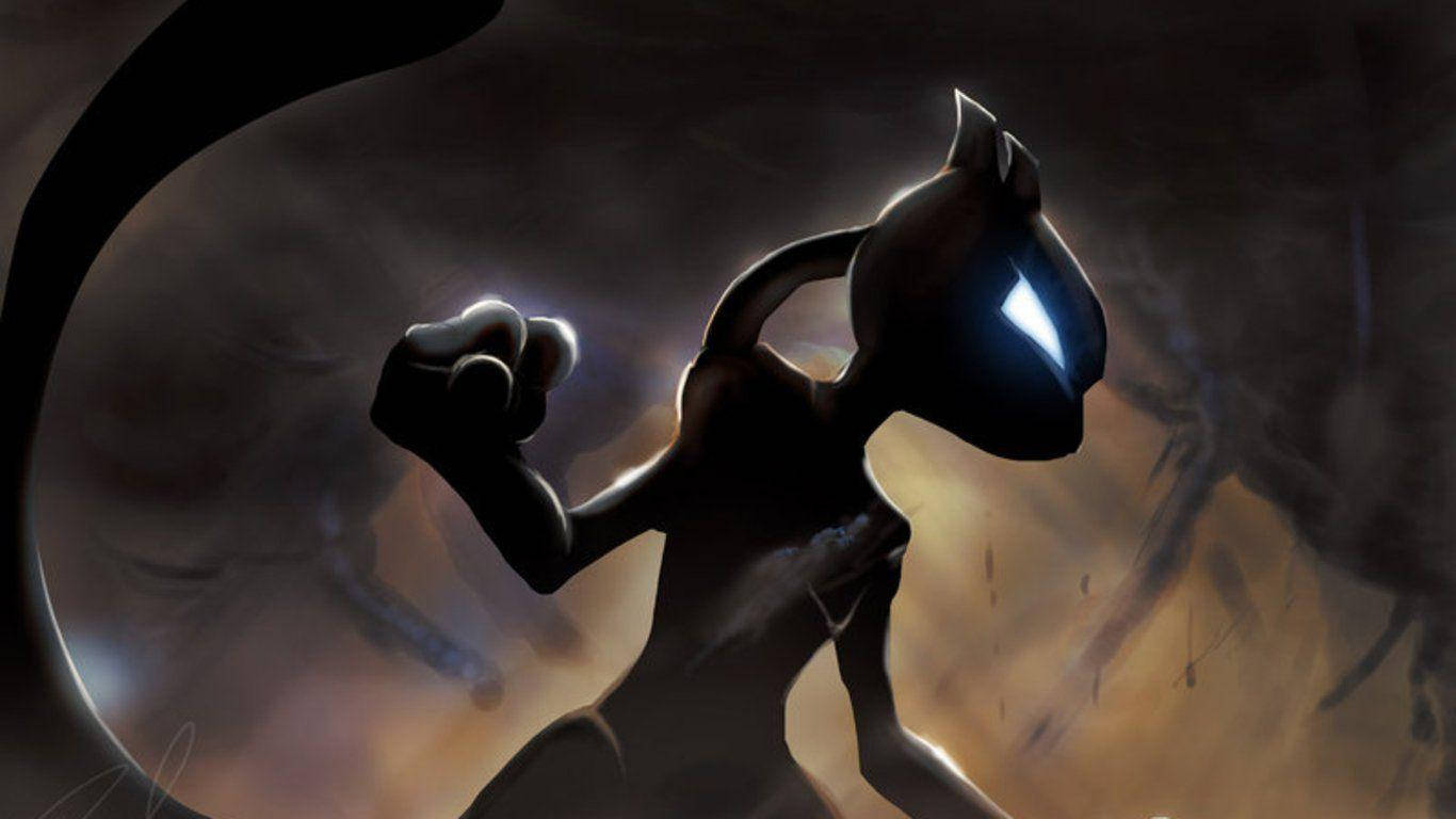 The Enigmatic Shiny Mewtwo Showcasing Majestic Power Wallpaper