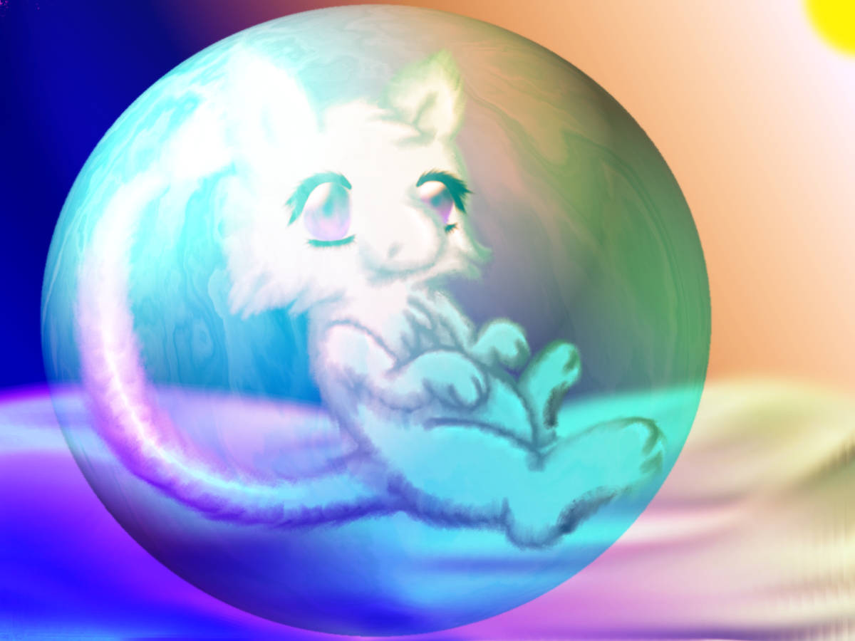 Shiny Mewtwo In Bubble Wallpaper