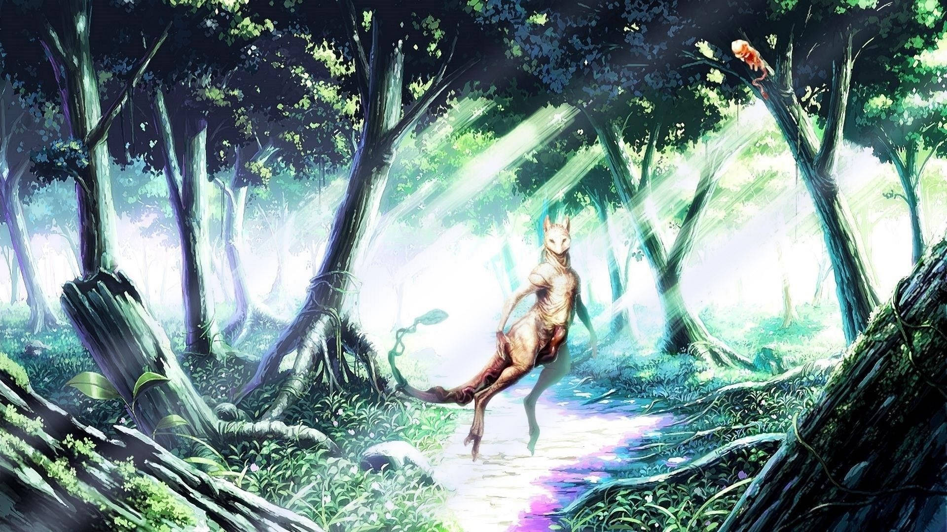 Shiny Mewtwo In The Forest Wallpaper