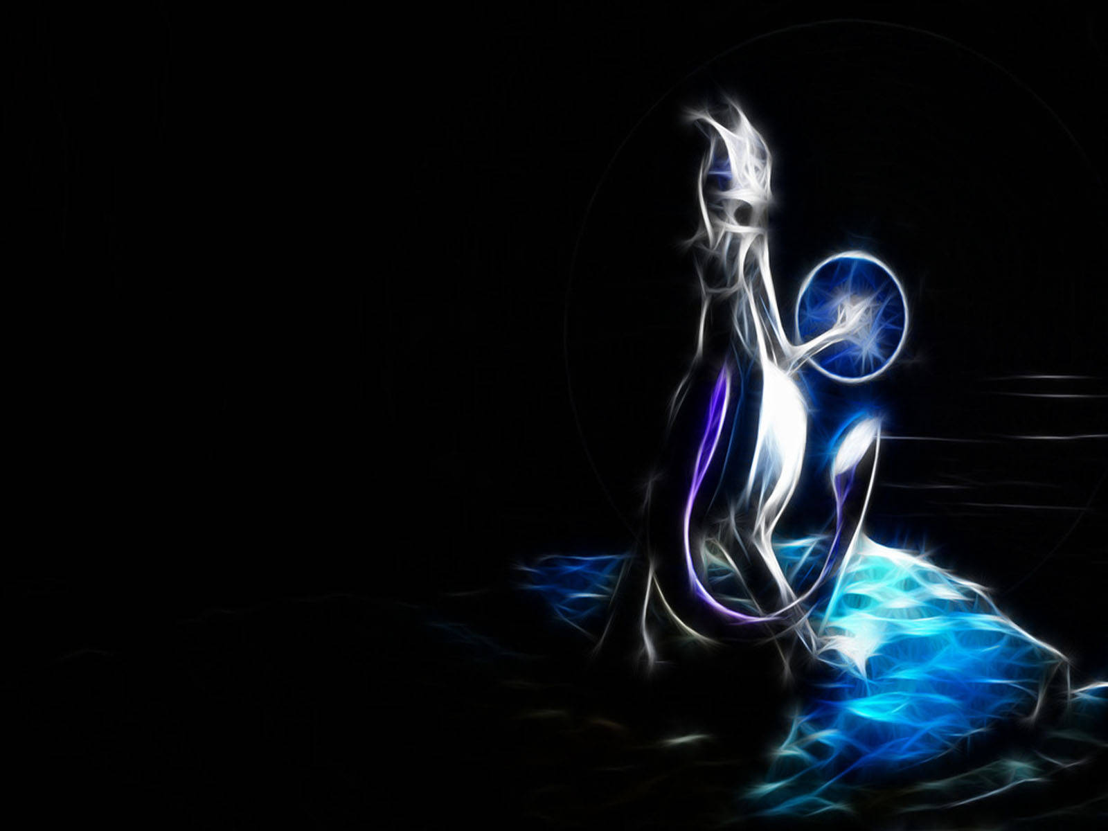 Shiny Mewtwo In The Void Wallpaper