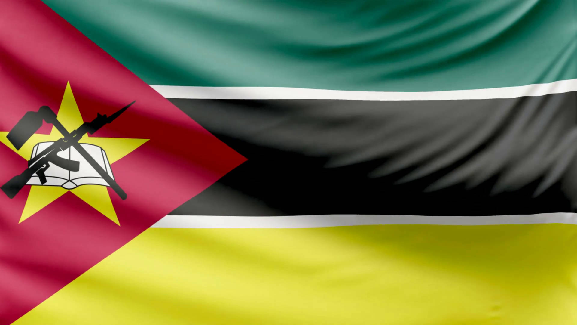 Blankpoleradflagga Från Moçambique. Wallpaper