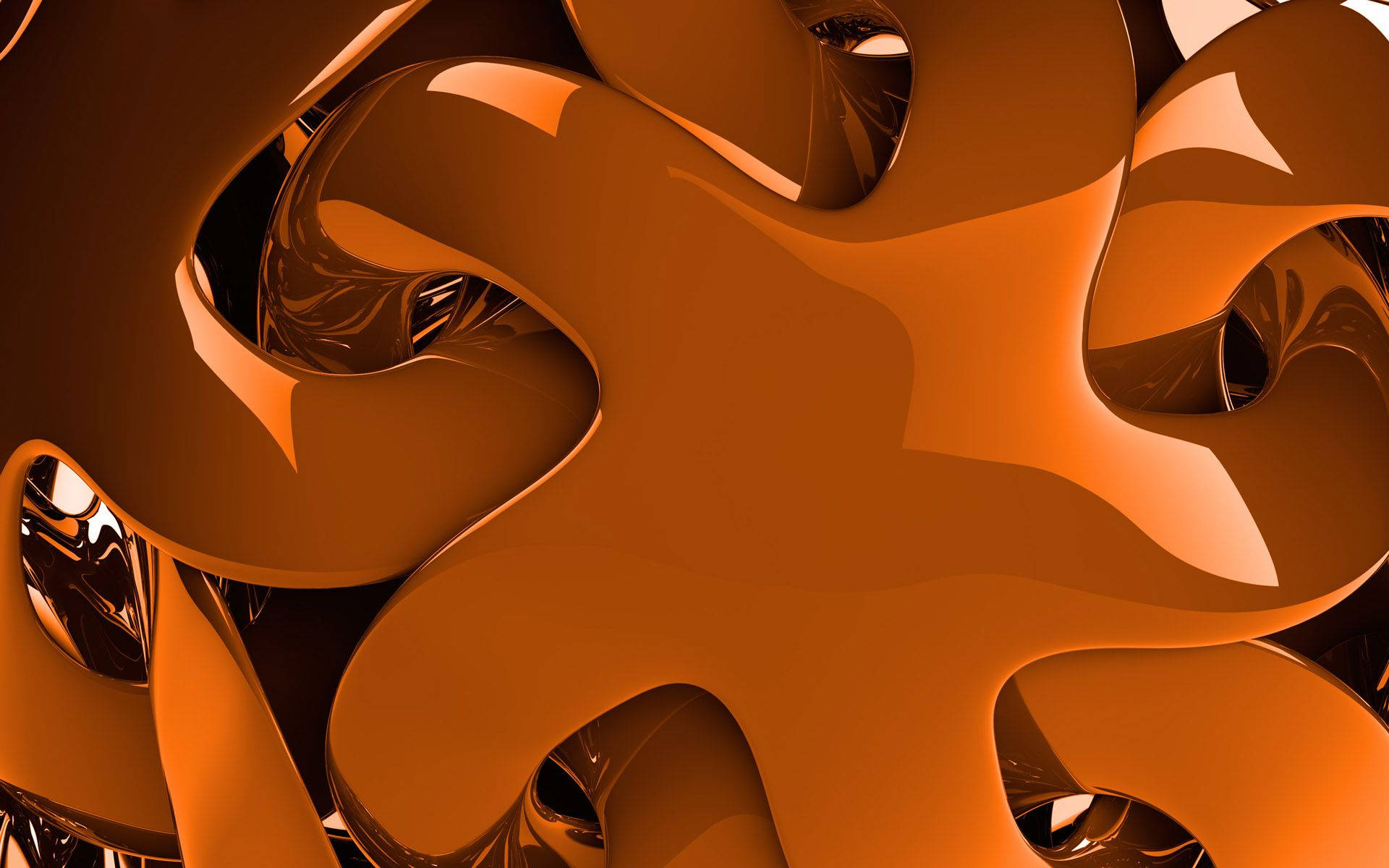 Shiny Neon Orange Abstract Shapes Wallpaper