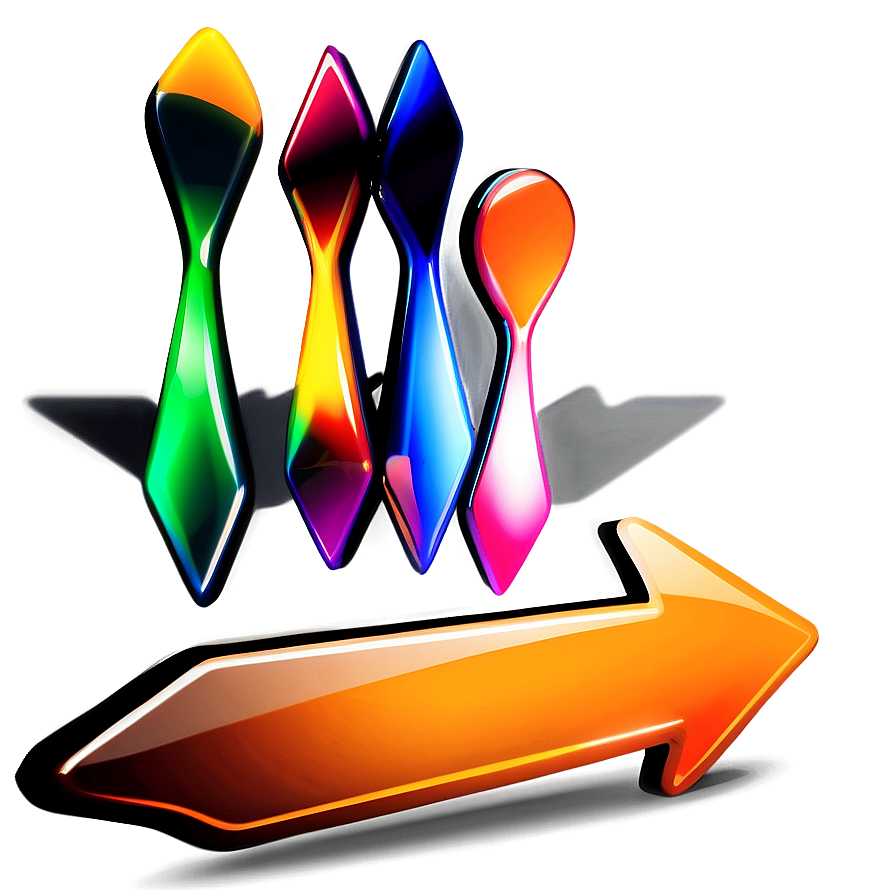 Shiny Orange Arrow Pointer Png Qev19 PNG