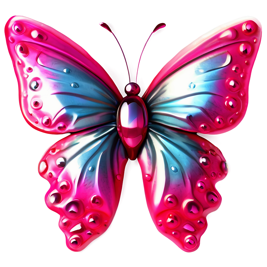 Download Shiny Pink Butterfly Decoration Png 05232024 | Wallpapers.com