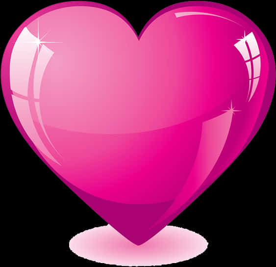 Shiny Pink Heart Graphic PNG