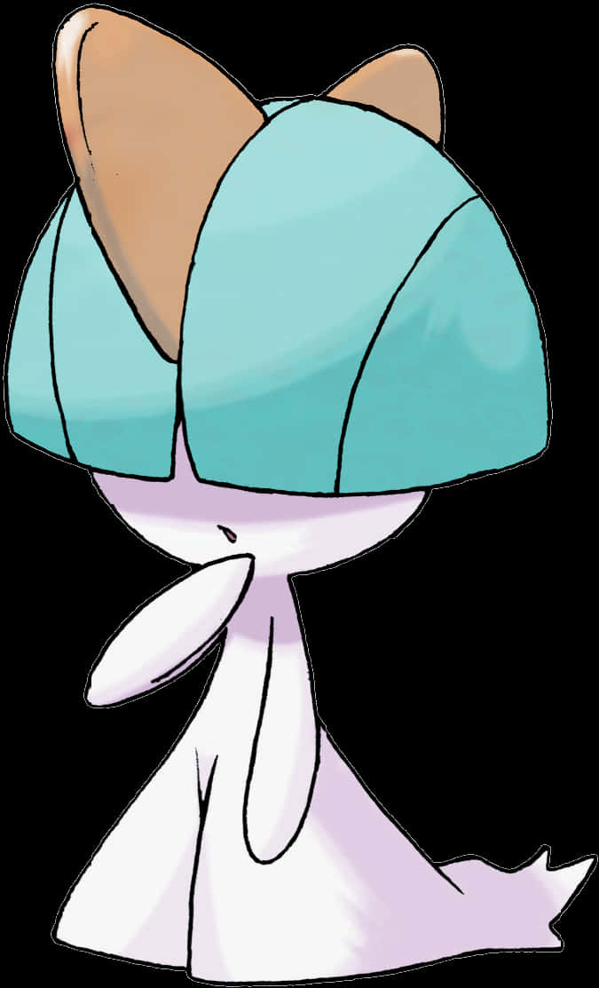Majestic Shiny Ralts on a White Background Wallpaper